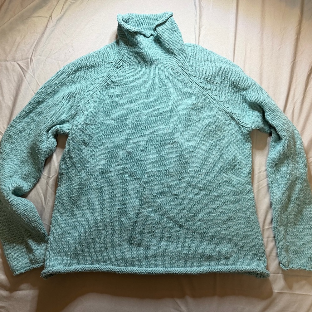 L.L. Bean Women's Light Blue Turtleneck Sweater